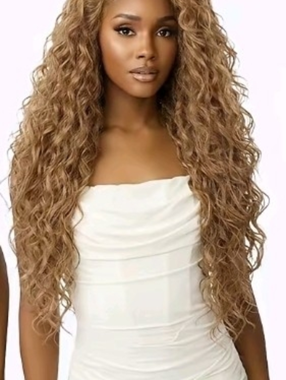 New Long Curly Lace Front Wig - Honey Blonde - Picture 2 of 2